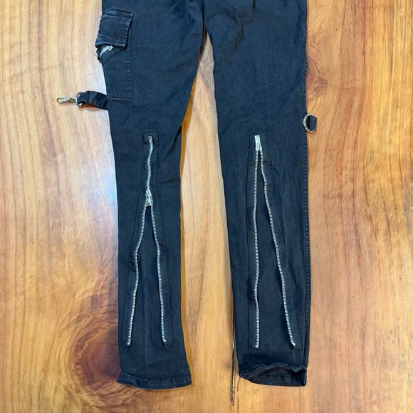 Tripp NYC Mens pants 30 Skinny Denim Cargo Zipper Punk Goth Gothic O29 - Picture 6 of 7
